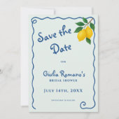 Save The Date Citron Bleu Whimy Cadre La Dolce Vita Réception de (Devant)
