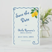 Save The Date Citron Bleu Whimy Cadre La Dolce Vita Réception de (Debout devant)