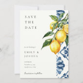 Save The Date Citron Citrus Positano Mariage italien (Devant)