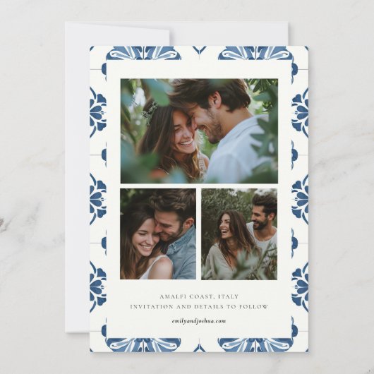 Save The Date Citron Citrus Positano Mariage italien (Dos)