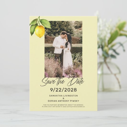 Save The Date Citron jaune (Debout devant)