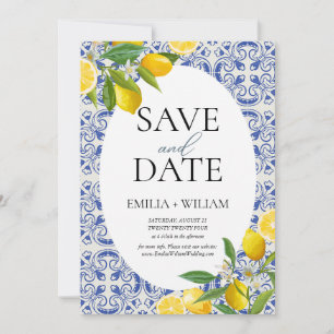 Save The Date Citron méditerranéen Mariage Photo été