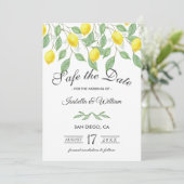 Save The Date Citron moderne été Enregistrer la date Mariage (Debout devant)