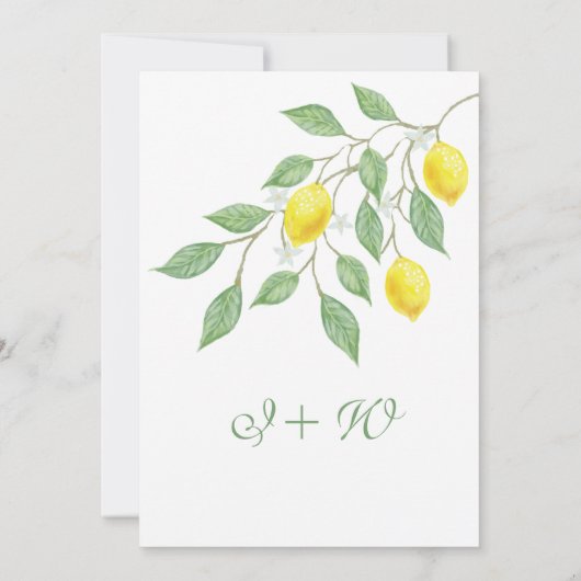 Save The Date Citron moderne été Enregistrer la date Mariage (Dos)