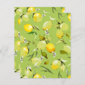 Save The Date citrons aquarelle 22 (Devant / Derrière)