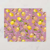 Save The Date citrons aquarelle 25 (Devant / Derrière)