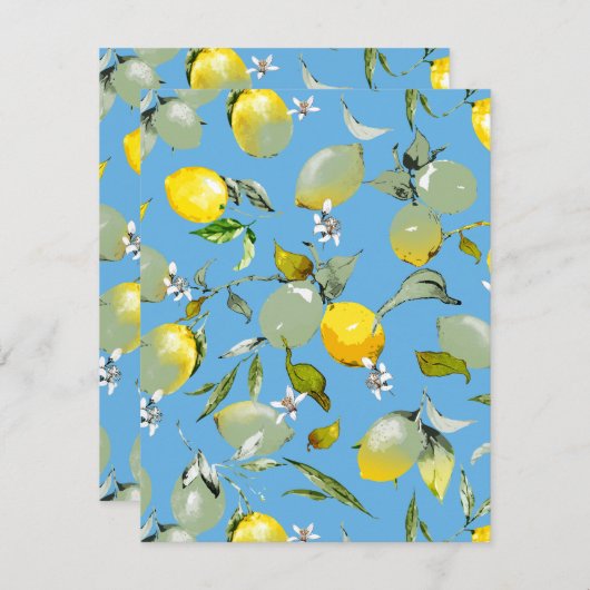 Save The Date citrons aquarelle 27 (Devant / Derrière)