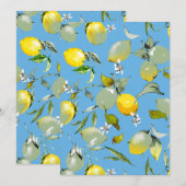 Save The Date citrons aquarelle 27 (Devant / Derrière)
