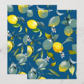 Save The Date citrons aquarelle 28 (Devant / Derrière)
