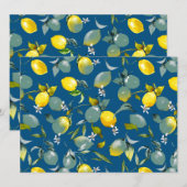 Save The Date citrons aquarelle 29 (Devant / Derrière)