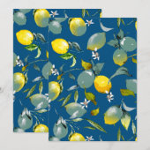 Save The Date citrons aquarelle 29 (Devant / Derrière)