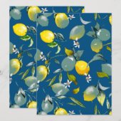 Save The Date citrons aquarelle 29 (Devant / Derrière)