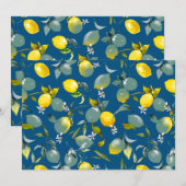 Save The Date citrons aquarelle 29 (Devant / Derrière)