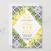 Save The Date Citrons avec Mariage méditerranéen Foliage (Devant)