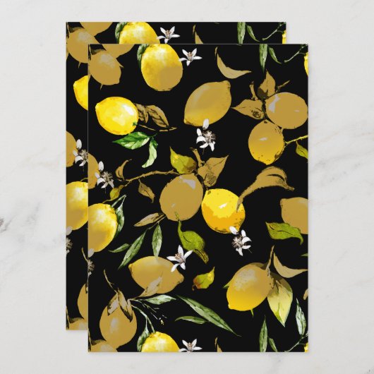 Save The Date citrons d'aquarelle 30 (Devant / Derrière)