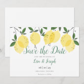 Save The Date Citrons Modernes Écriture Élégante (Devant / Derrière)