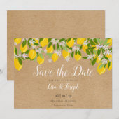 Save The Date Citrons rustiques fleurissent élégant script (Devant / Derrière)