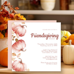 Save The Date Citrouille Aquarelle moderne Friendsgiving Invitat