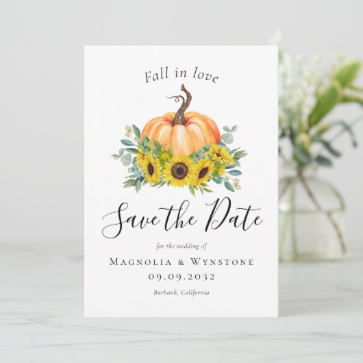 Save The Date Citrouille Automne  Automne Mariage (Debout devant)