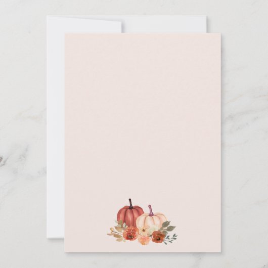 Save The Date Citrouille d'automne Terracotta Baby shower Invita (Dos)