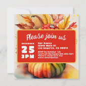 Save The Date Citrouille d'Halloween Cornucopia de Thanksgiving (Dos)