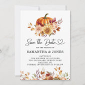 Save The Date Citrouille florale en terre cuite moderne (Devant)