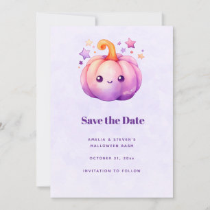 Save The Date Citrouille pastel mignonne avec étoiles Saison aut