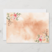 Save The Date Citrouille rose Pêche Floral Grange Mariage bois (Dos)