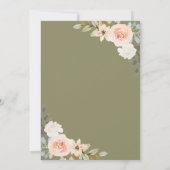 Save The Date Citrouille Sage Green Pêche Mariage Floral Marine (Dos)