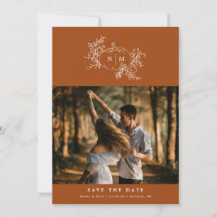Save The Date Citrouille Vines Monogramme Mariage