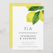 Save The Date Citrus citron Mariage de verdure (Devant / Derrière)