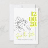Save The Date Citrus floraison de chaux photo mariage enregistre (Devant)