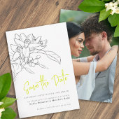 Save The Date Citrus floraison de chaux photo mariage enregistre