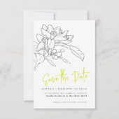 Save The Date Citrus floraison de chaux photo mariage enregistre (Devant)