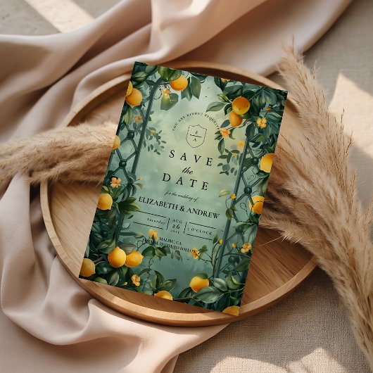 Save The Date Citrus Garden Botanical Wedding