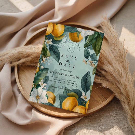Save The Date Citrus Garden Botanical Wedding