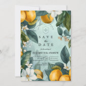 Save The Date Citrus Garden Botanical Wedding (Devant)