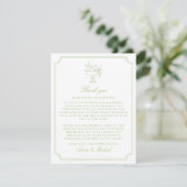 Save The Date Citrus Green Double Frame Wedding Thank You card (Debout devant)