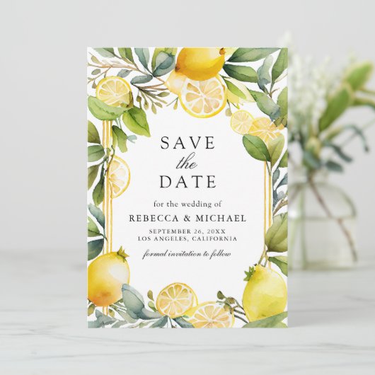 Save The Date Citrus Mariage citronné (Debout devant)