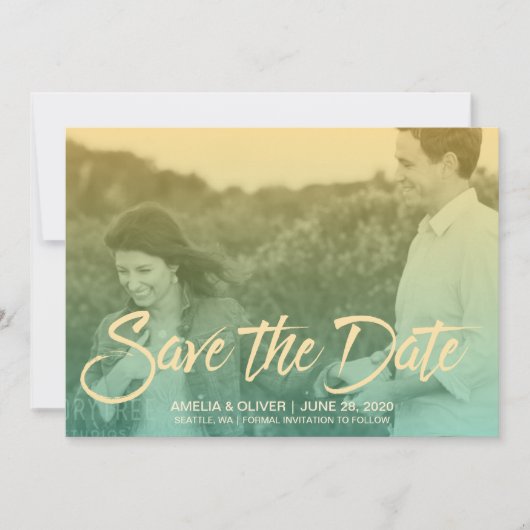 Save The Date Citrus Ombre Gradient Photo Enregistrer la date (Devant)