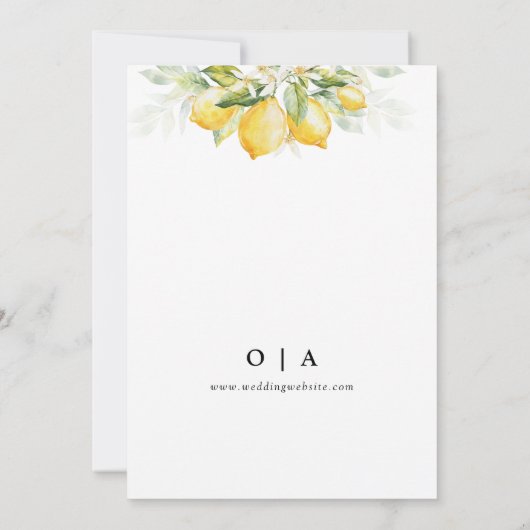 Save The Date Citrus vert citron Sauvez la date avec la photo (Dos)