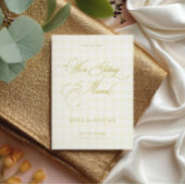 Save The Date Citrus Yellow Check Luxe Summer Wedding