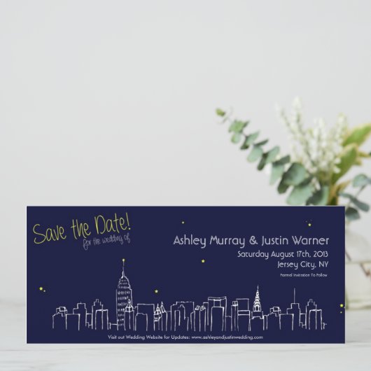 Save The Date Cityscape Enregistrer les dates - Personnalisable! (Debout devant)