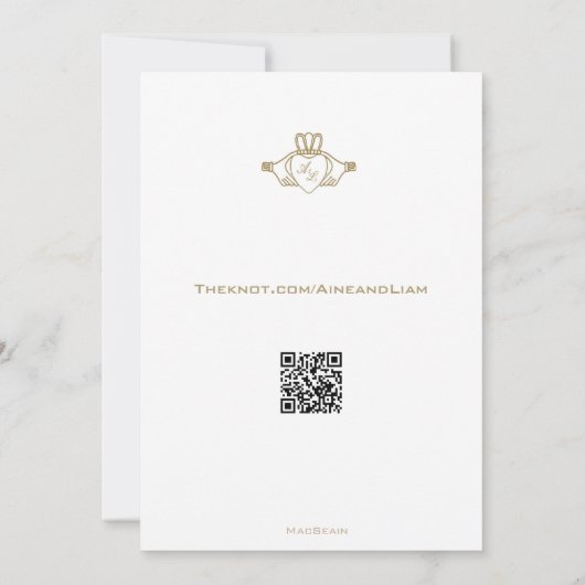 Save The Date Claddagh Irish Enregistrer Le Mariage Date (Dos)