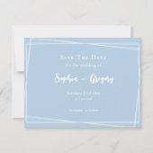 Save The Date Clair Bleu élégant Script Mariage élégant (Devant)