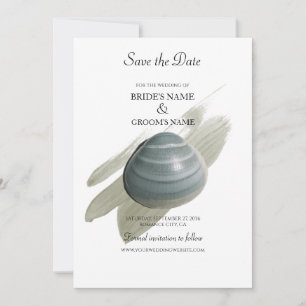 Save The Date Clam Watercolor Stroke Wedding Enregistrer La Date