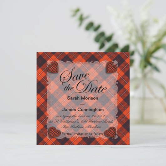 Save The Date Clan écossais de Cunningham tartan - Plaid (Debout devant)