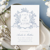 Save The Date Classic Bloom Garden Dusty Blue Mariage