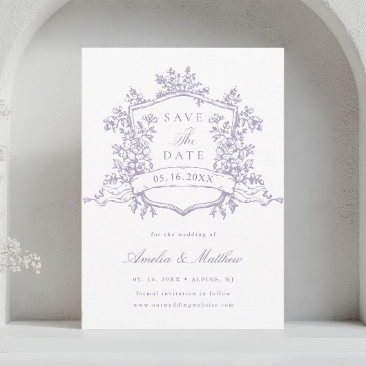 Save The Date Classic Bloom Garden Lavender Wedding 