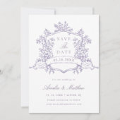 Save The Date Classic Bloom Garden Lavender Wedding  (Devant)